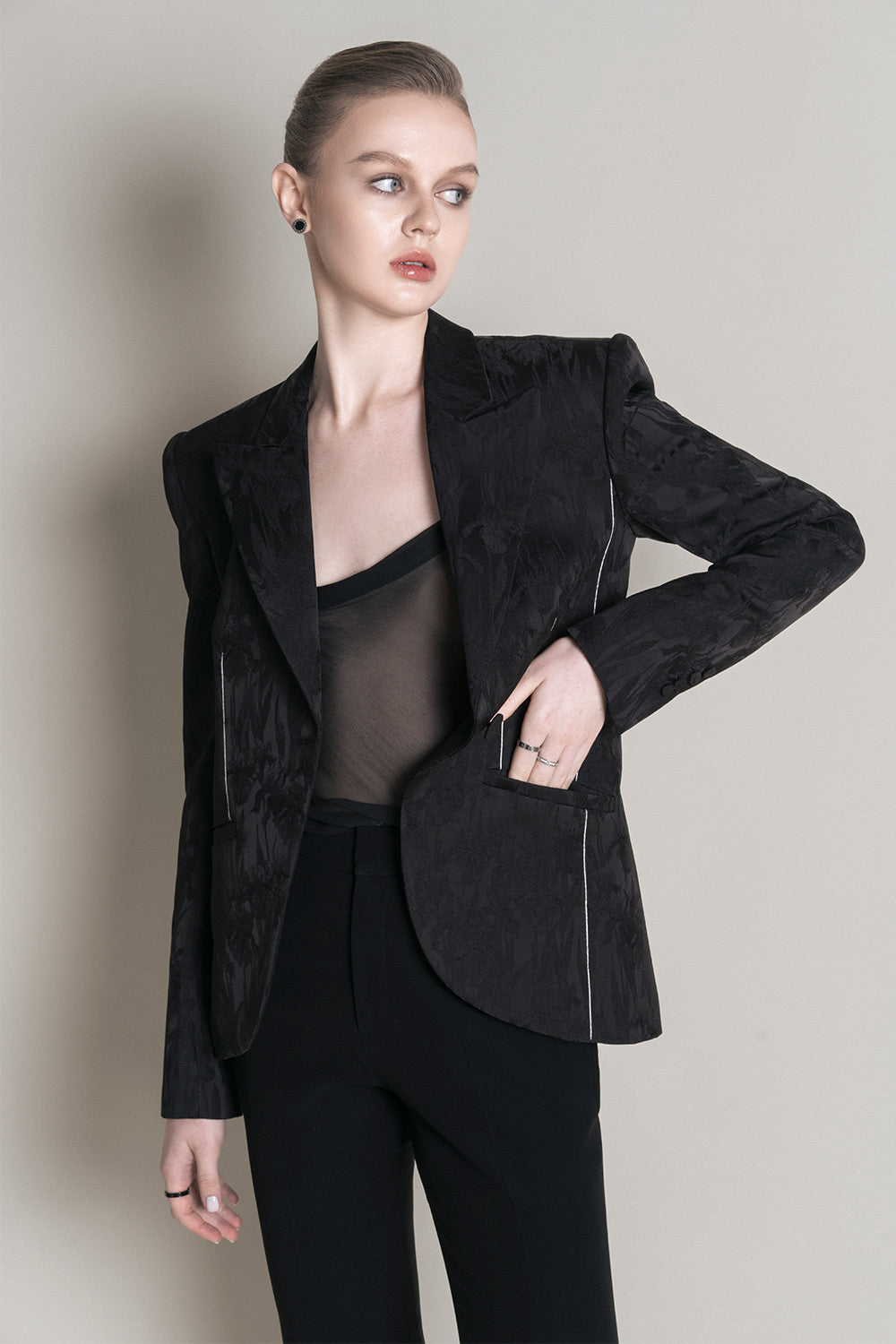 Nadya Flared Spaghetti Strap Silk Chiffon Top