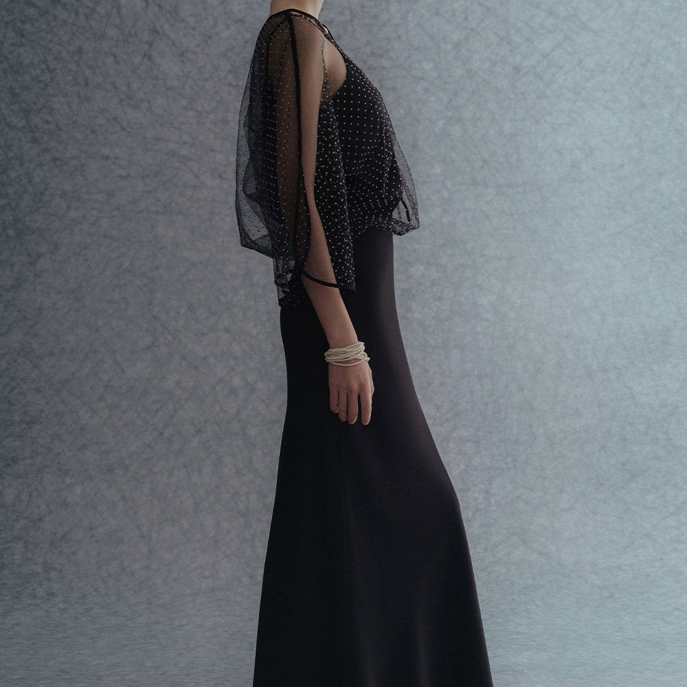 Kara Trumpet High Waist Silk Ankle Length Skirt
