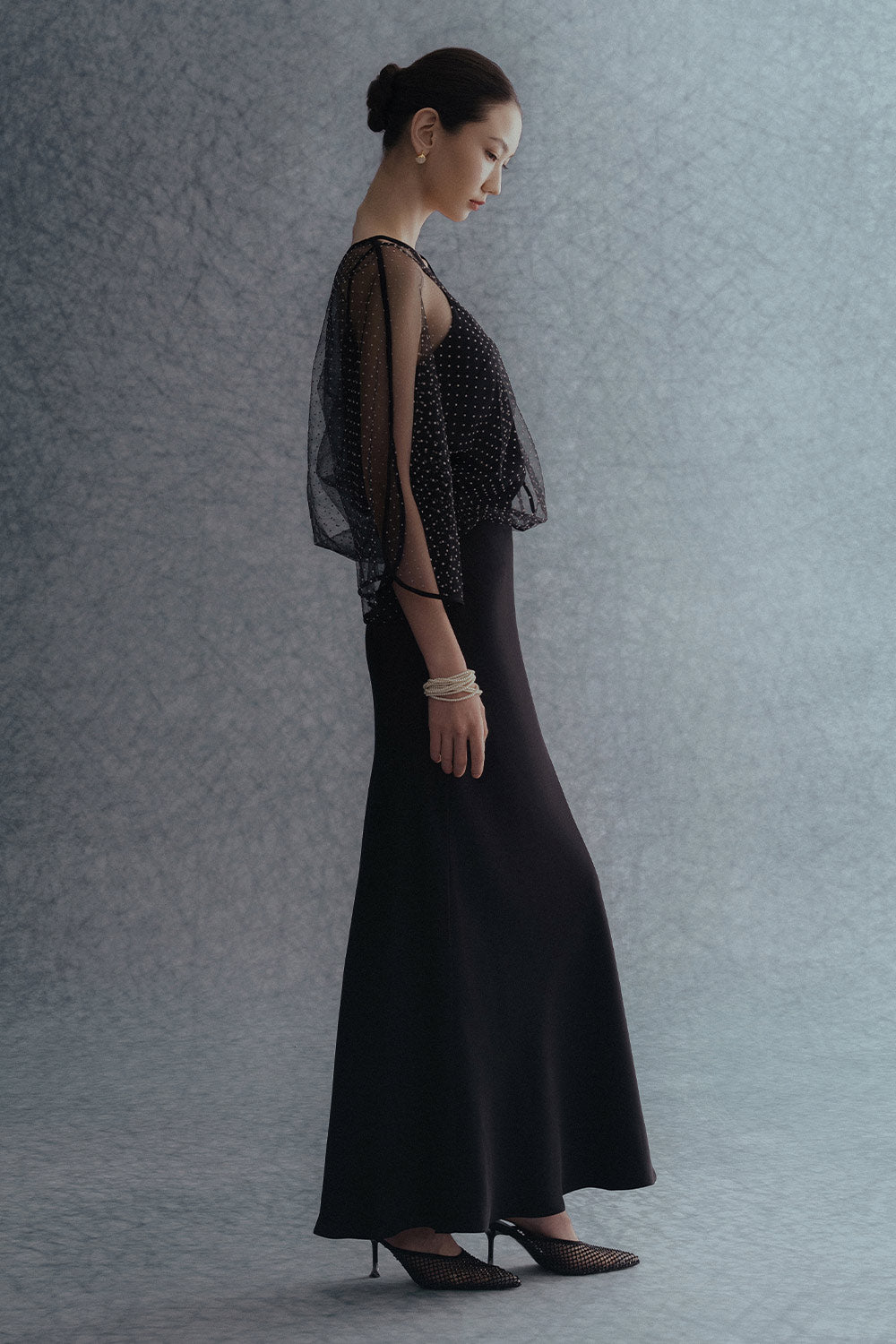 Kara Trumpet High Waist Silk Ankle Length Skirt