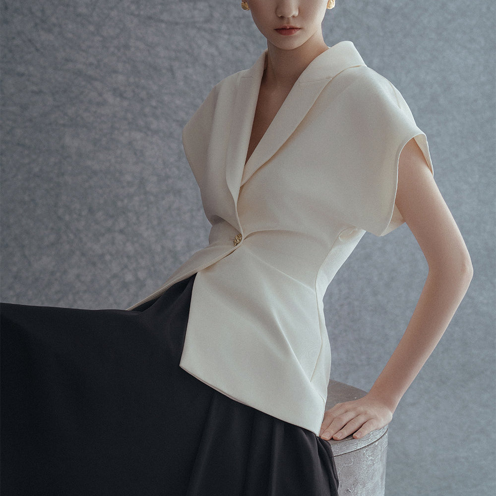 Holly Flared Ruffle Layer Twill Floor Length Skirt