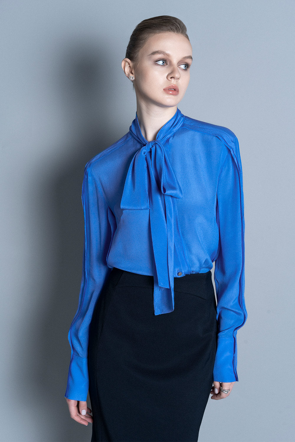 Marcela Pencil Basic Polycotton Calf Length Skirt