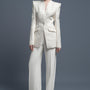 Badajoz Structured Lapelless Satin Blazer