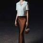Kara Trumpet High Waist Silk Ankle Length Skirt