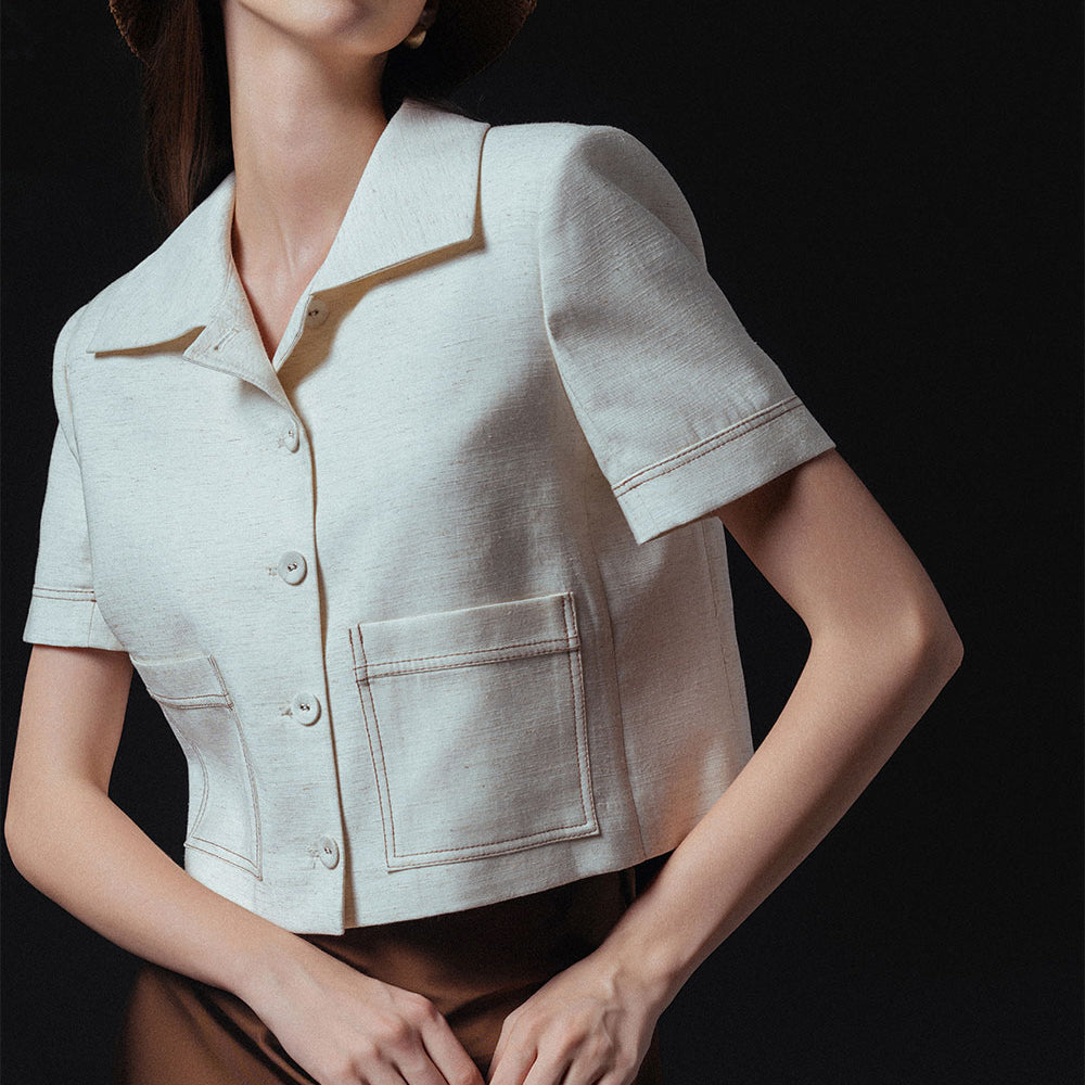 Carol Straight Patch Pocket Linen Shirt