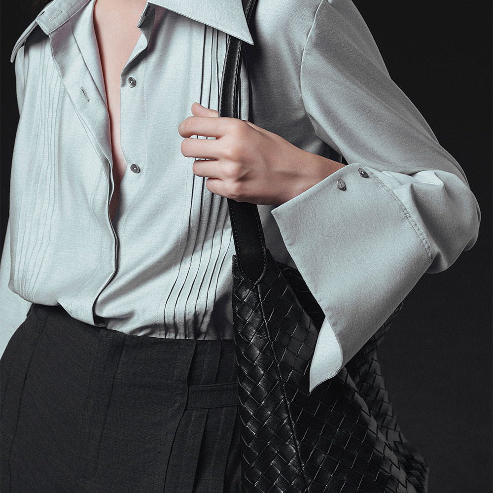 Jame Straight Pintucks Rayon Shirt