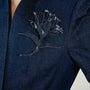 Elara Flower Applique Denim Brooch