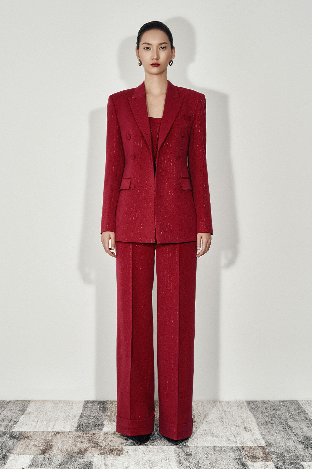 Kendra Straight Flap Pocket Twill Blazer