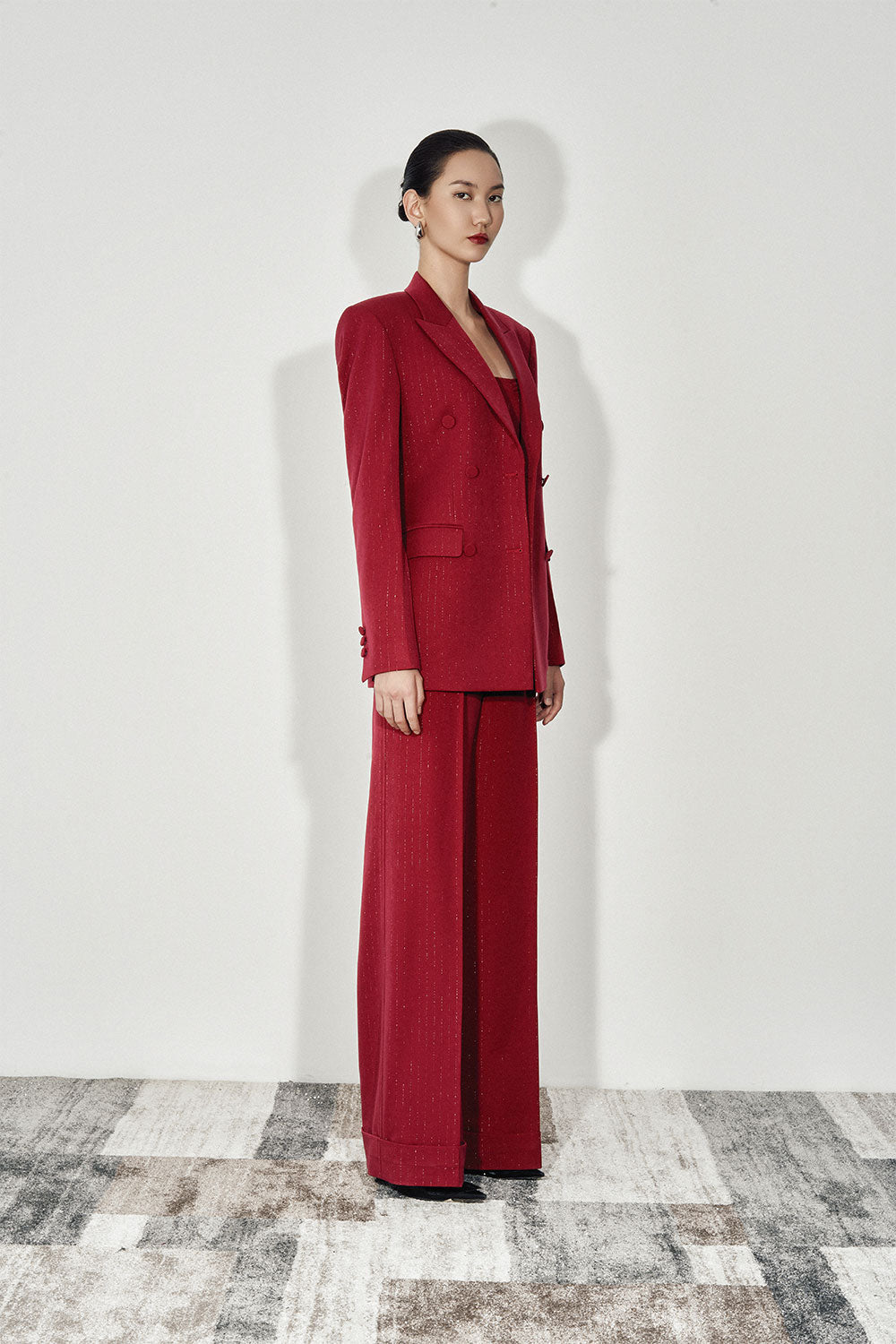 Kendra Straight Flap Pocket Twill Blazer