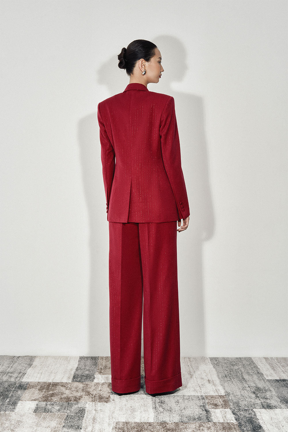 Kendra Straight Flap Pocket Twill Blazer