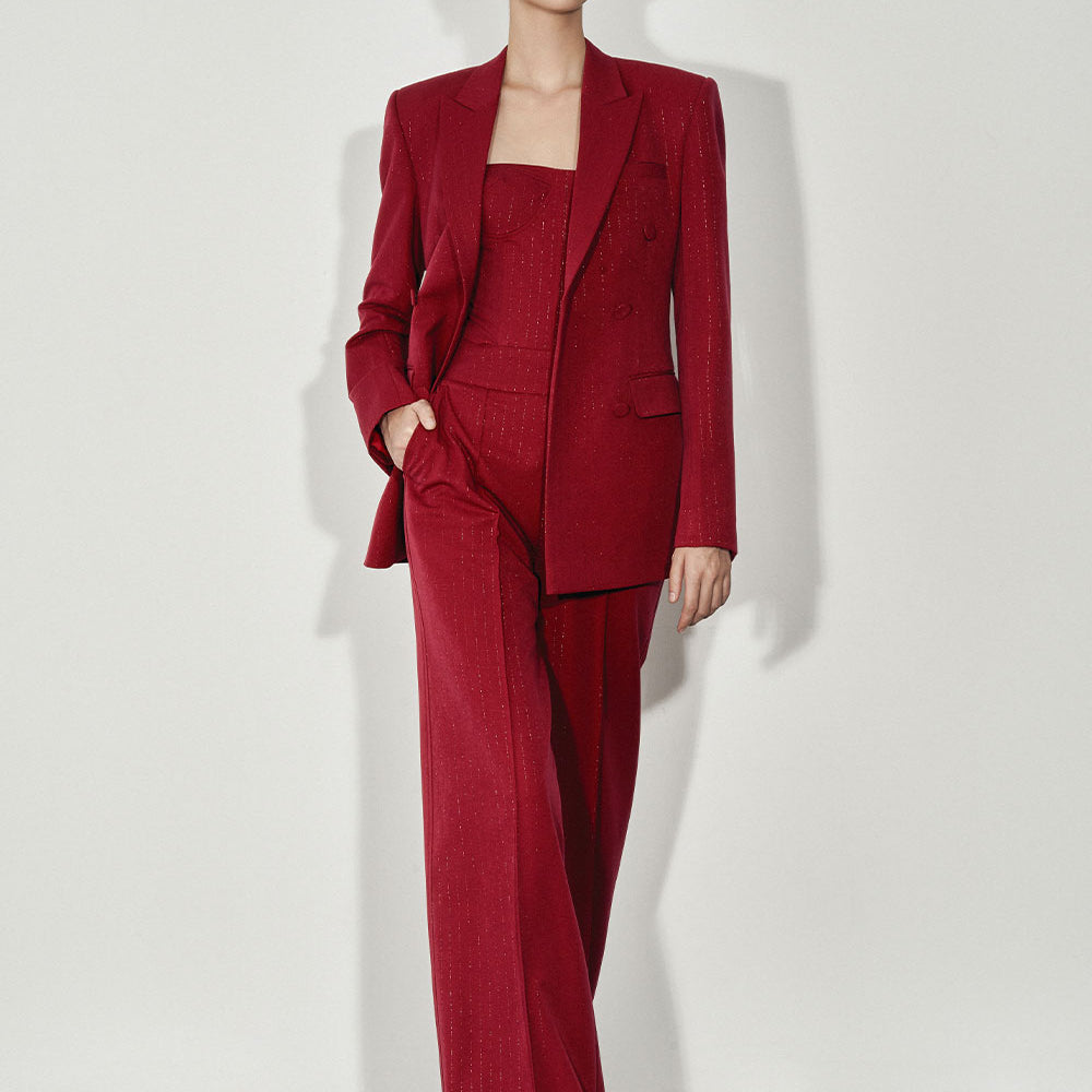 Kendra Straight High Waist Twill Floor Length Pants