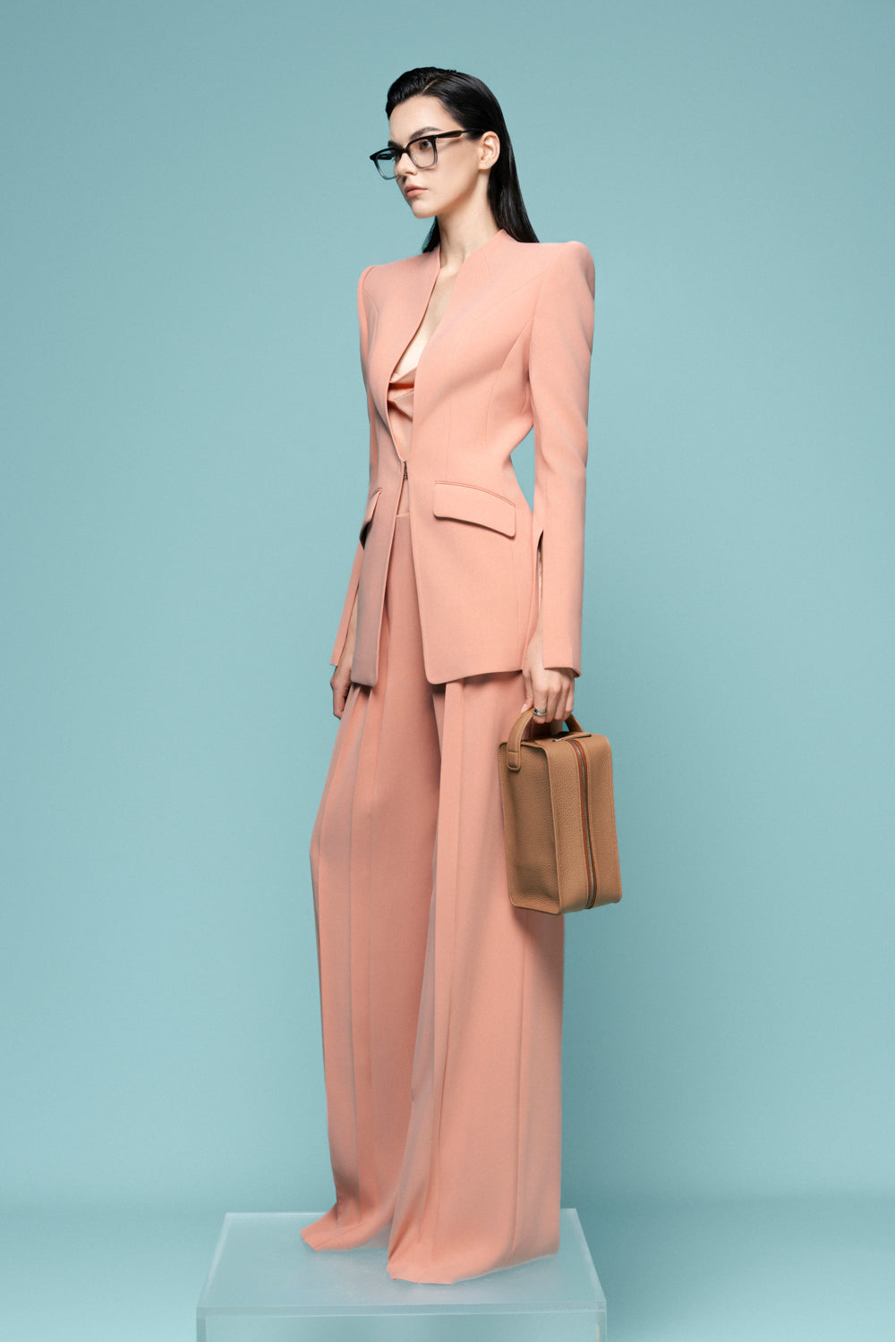 Marseille Straight Square Shoulder Crepe Blazer