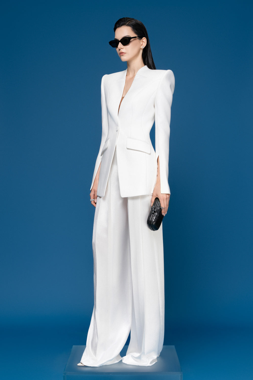 Caen Straight Wide Leg Satin Maxi Pants