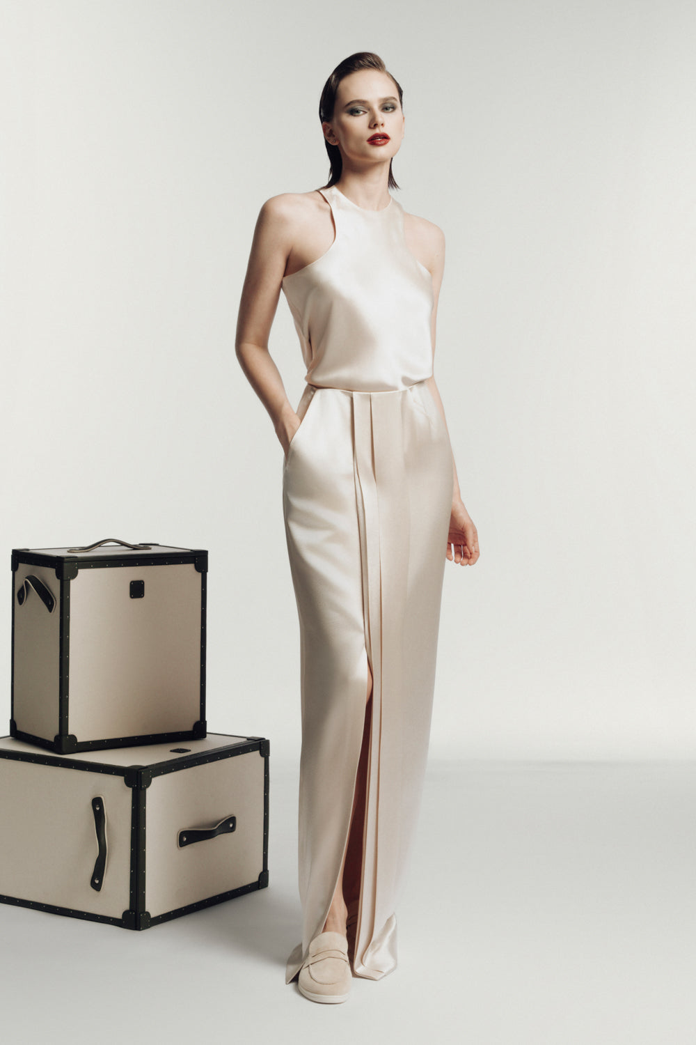 Guesde Straight Tank Sateen Top