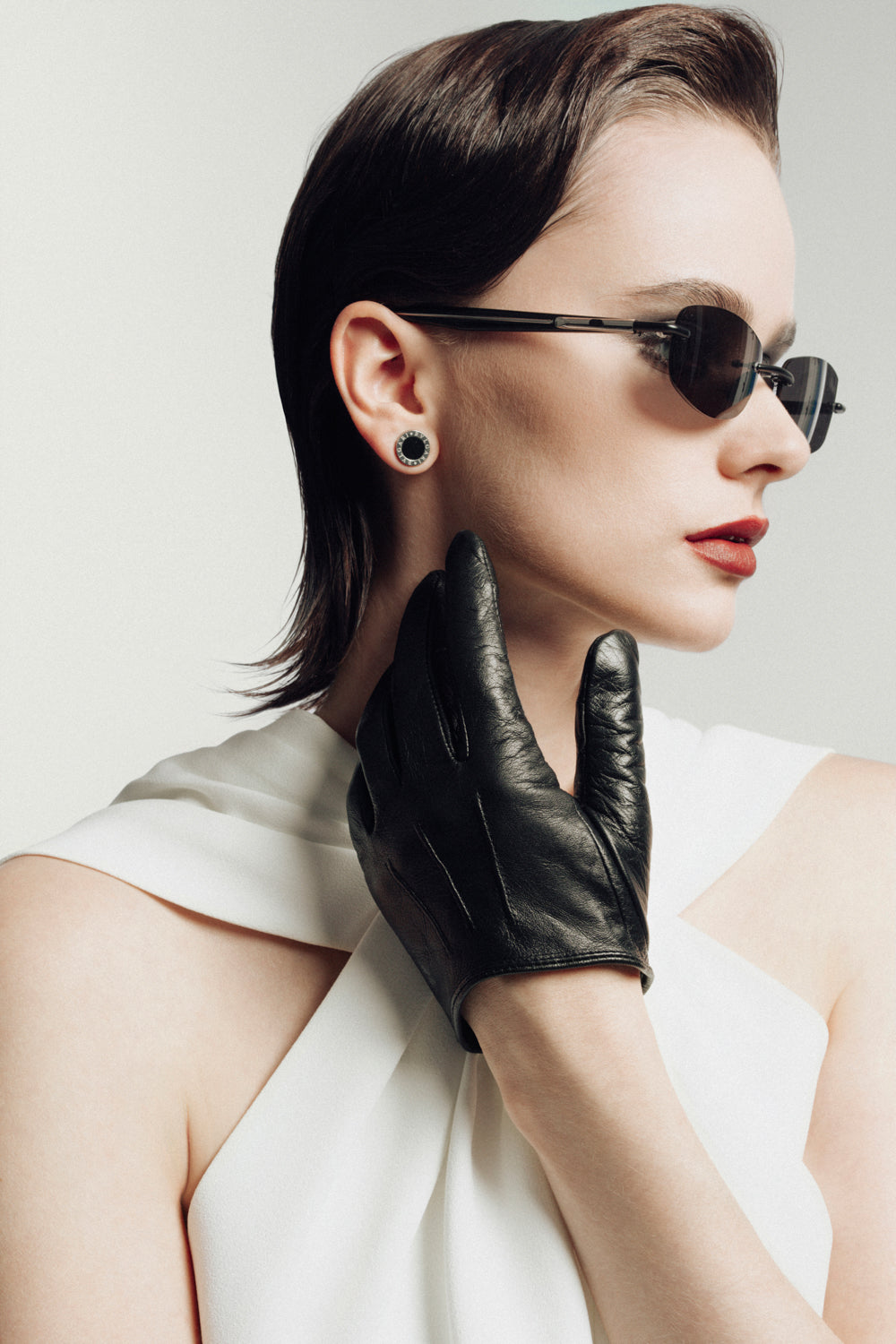 Claude Sheath Halter Neck Crepe Midi Dress