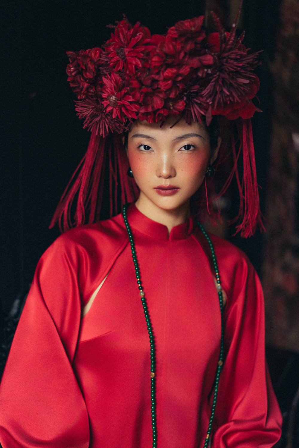 Nhat Chieu Straight Synthetic Silk Ao Dai