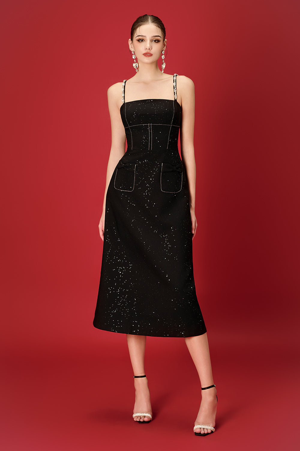 Lestia A-line Camisole Polycotton Calf Length Dress