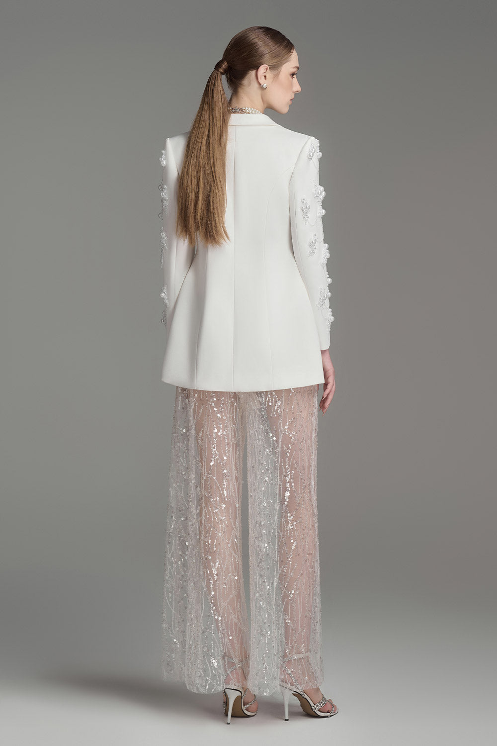 Valse Sheath Peak Lapel Silk Blend Blazer