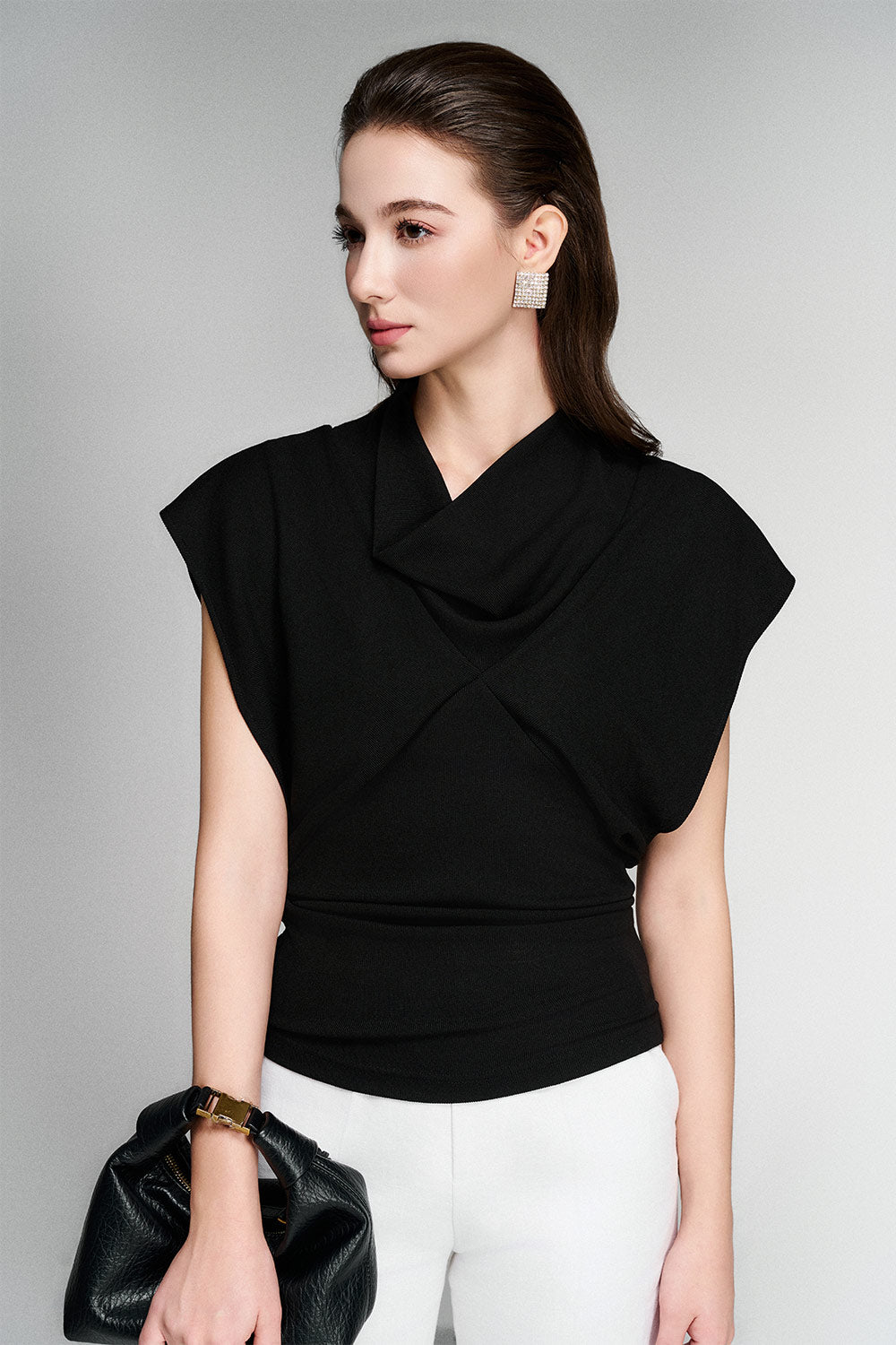 Elodie Bodycon Cap Sleeved Wool Top
