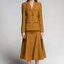 Linnea Gored Basic Khaki Calf Length Skirt