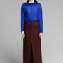 Blair Straight Turtle Neck Wrinkled Silk Top