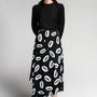 Trudy Asymmetric High Waist Silk Midi Skirt
