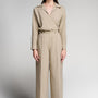 Nerissa Crossover Notch Lapel Polycotton Shirt