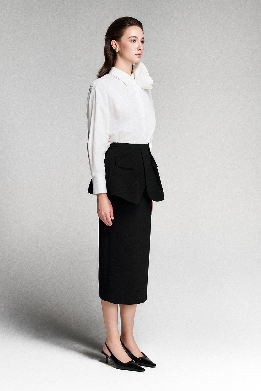 Arielle Straight Flower Applique Cotton Shirt