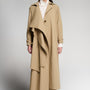 Julianna A-line Cape Shoulder Khaki Midi Trench Coat