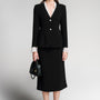 Edwina Peplum Ruffle Collar Twill Blazer