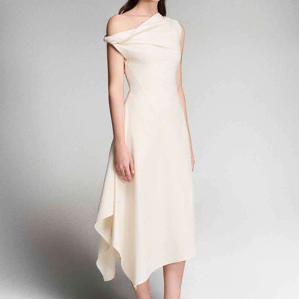 Briar Asymmetric Wavy Tencel Midi Dress