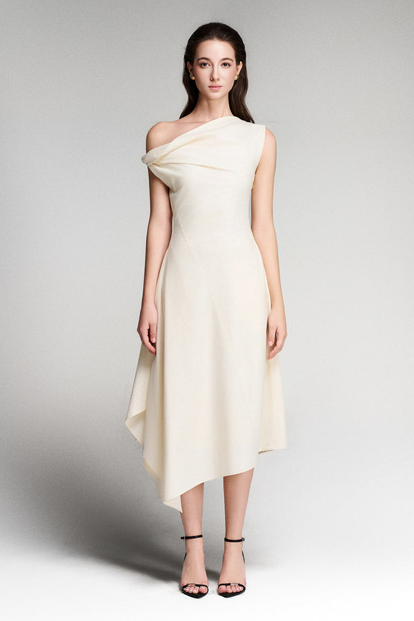 Briar Asymmetric Wavy Tencel Midi Dress