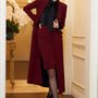 Francesca Straight Double Breasted Twill Midi Trench Coat