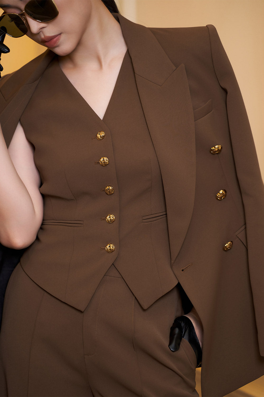 Katherin Straight Long Sleeved Corduroy Blazer