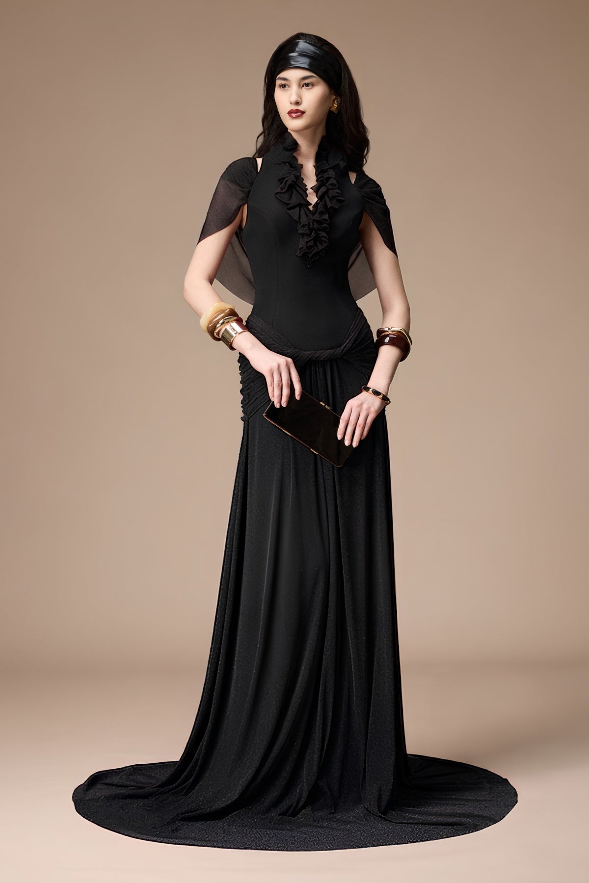 Limona Cape Sleeve Maxi Dress