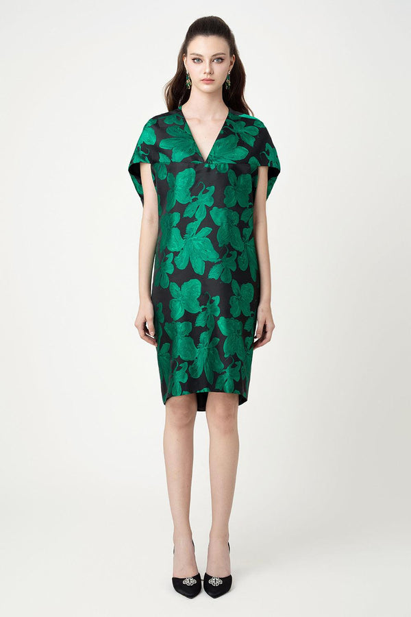 Matteo Tunic V-Neck Brocade Knee-length Dress