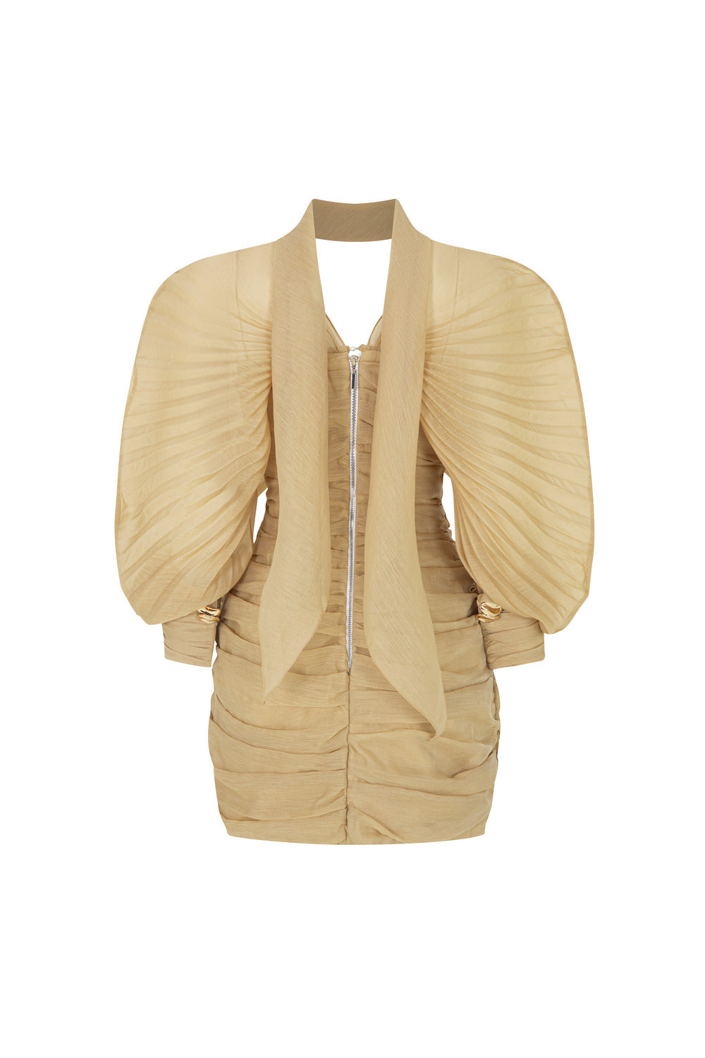 Nysa Bodycon Batwing Sleeved Muslin Mini Dress