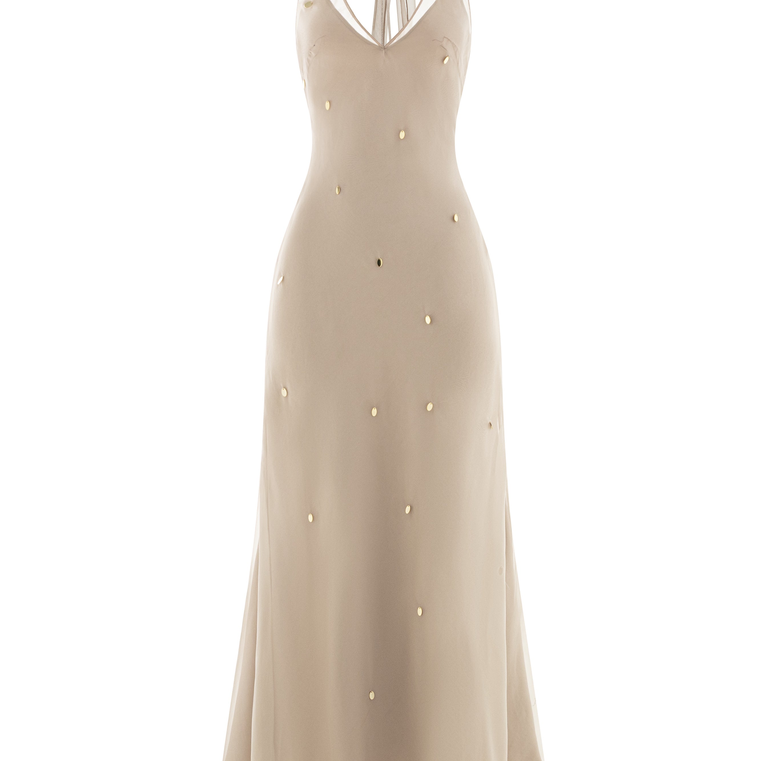 Dara A-line V-Neck Silk Chiffon Maxi Dress