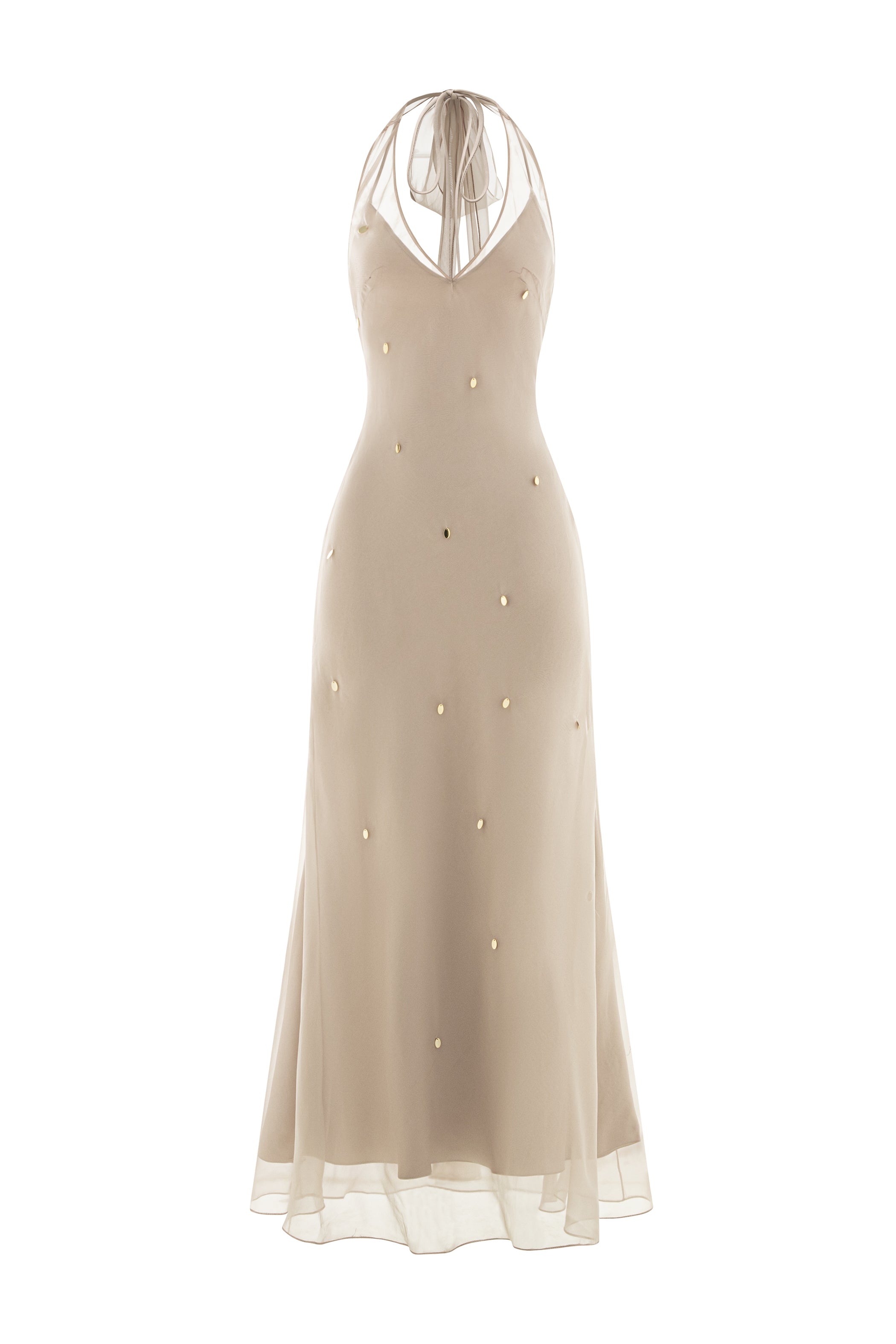 Dara A-line V-Neck Silk Chiffon Maxi Dress