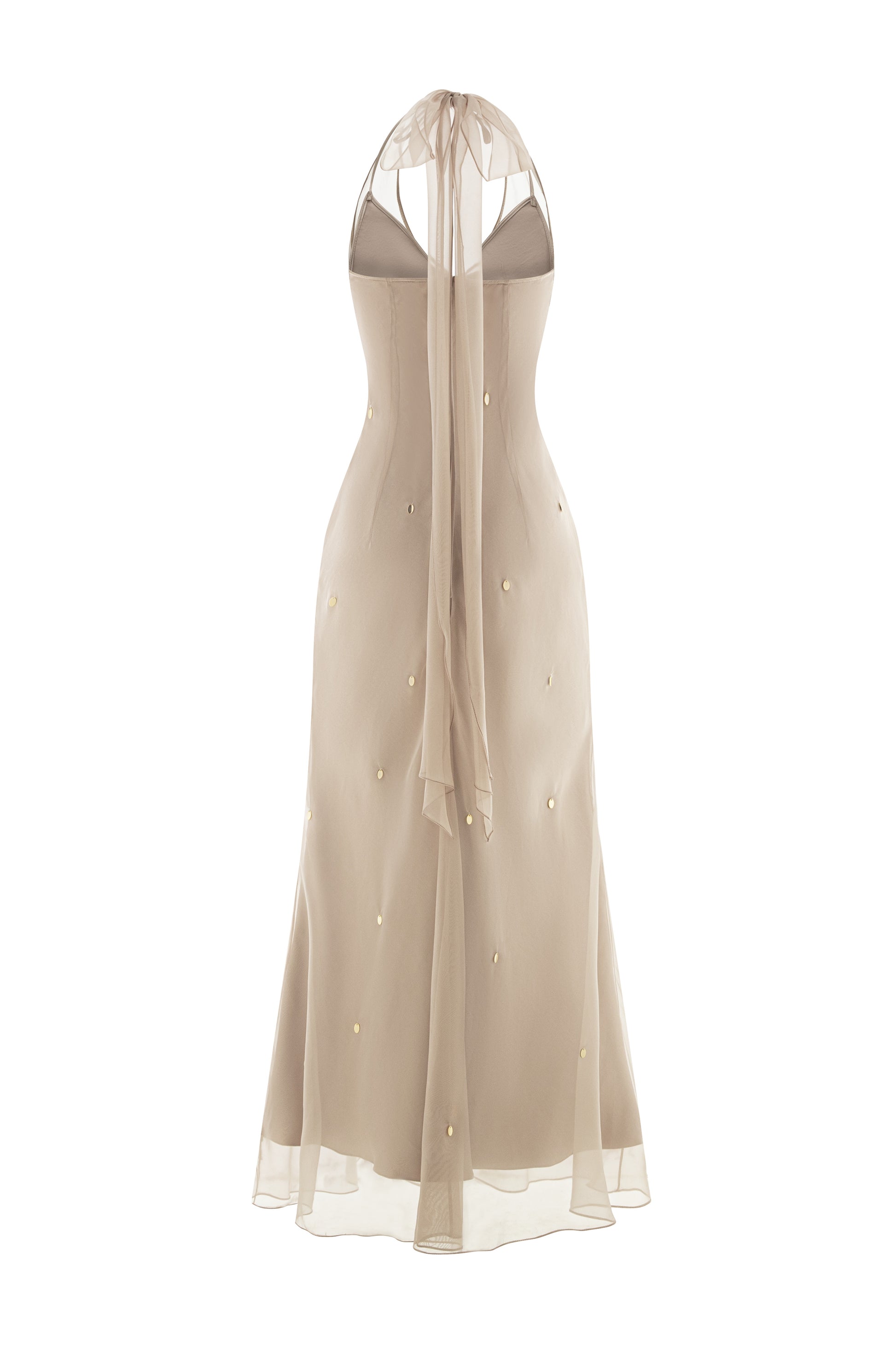 Dara A-line V-Neck Silk Chiffon Maxi Dress