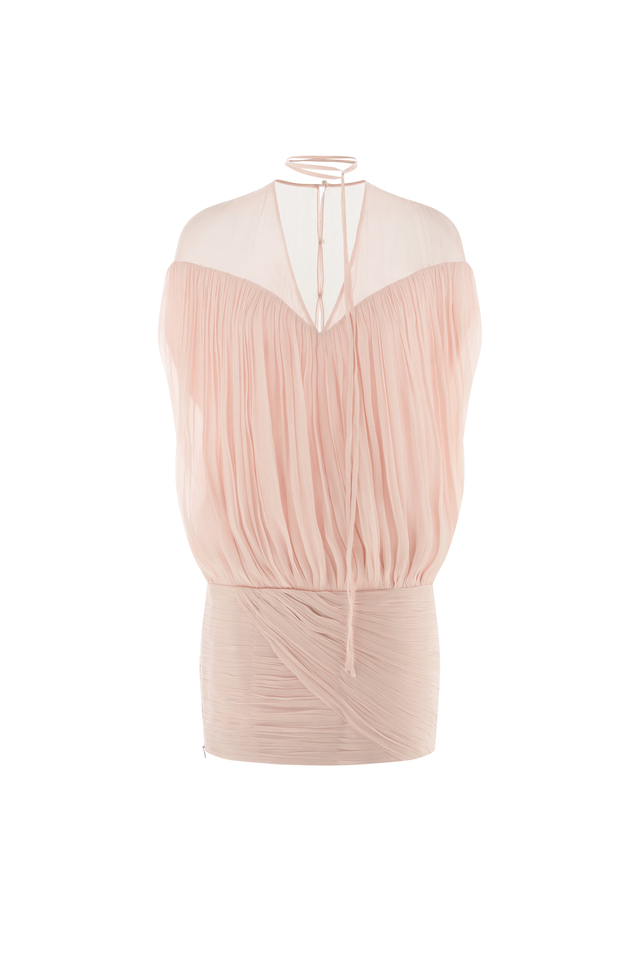 Layla Blouson Pleated Organza Mini Dress