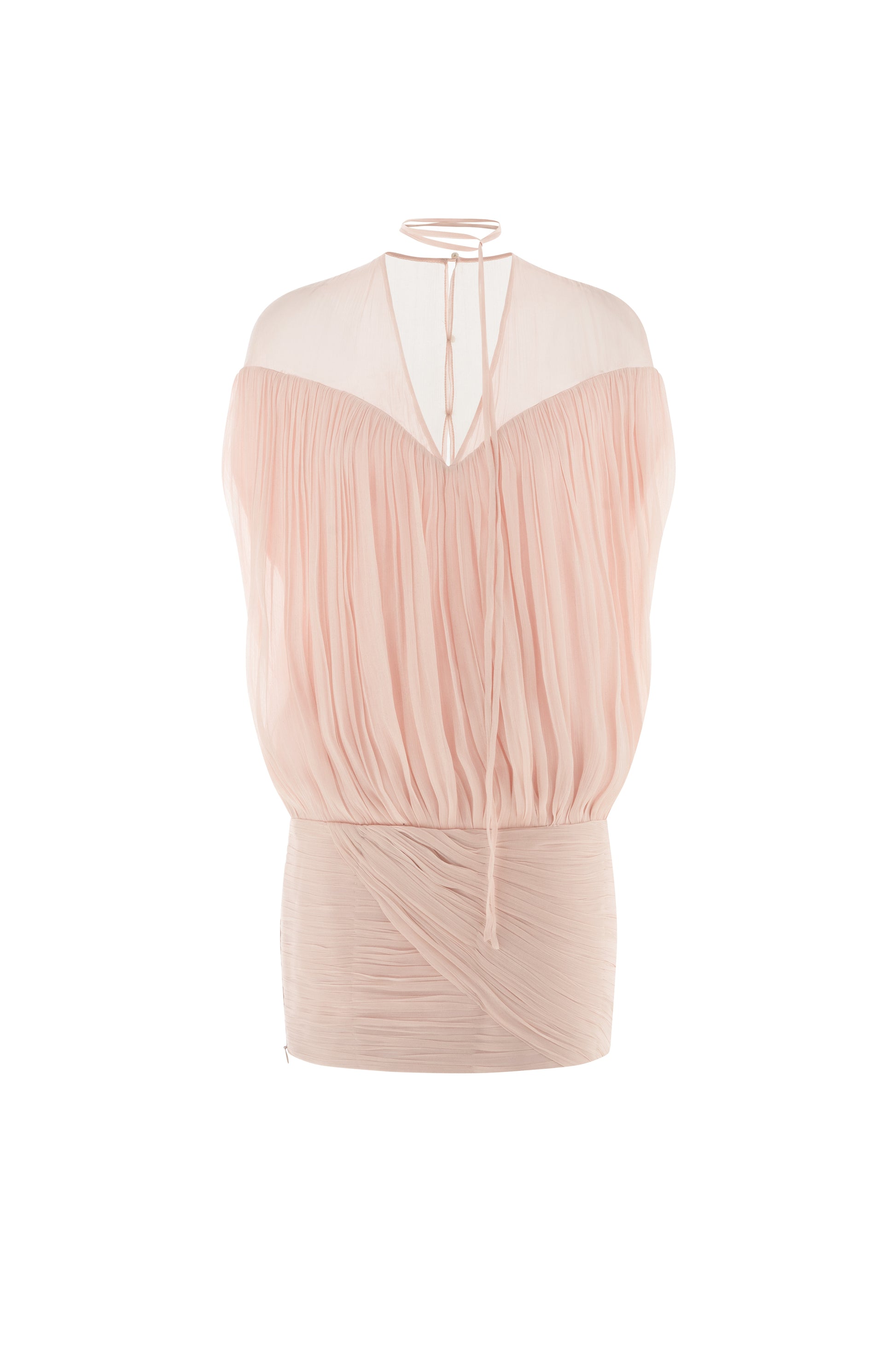 Layla Blouson Pleated Organza Mini Dress