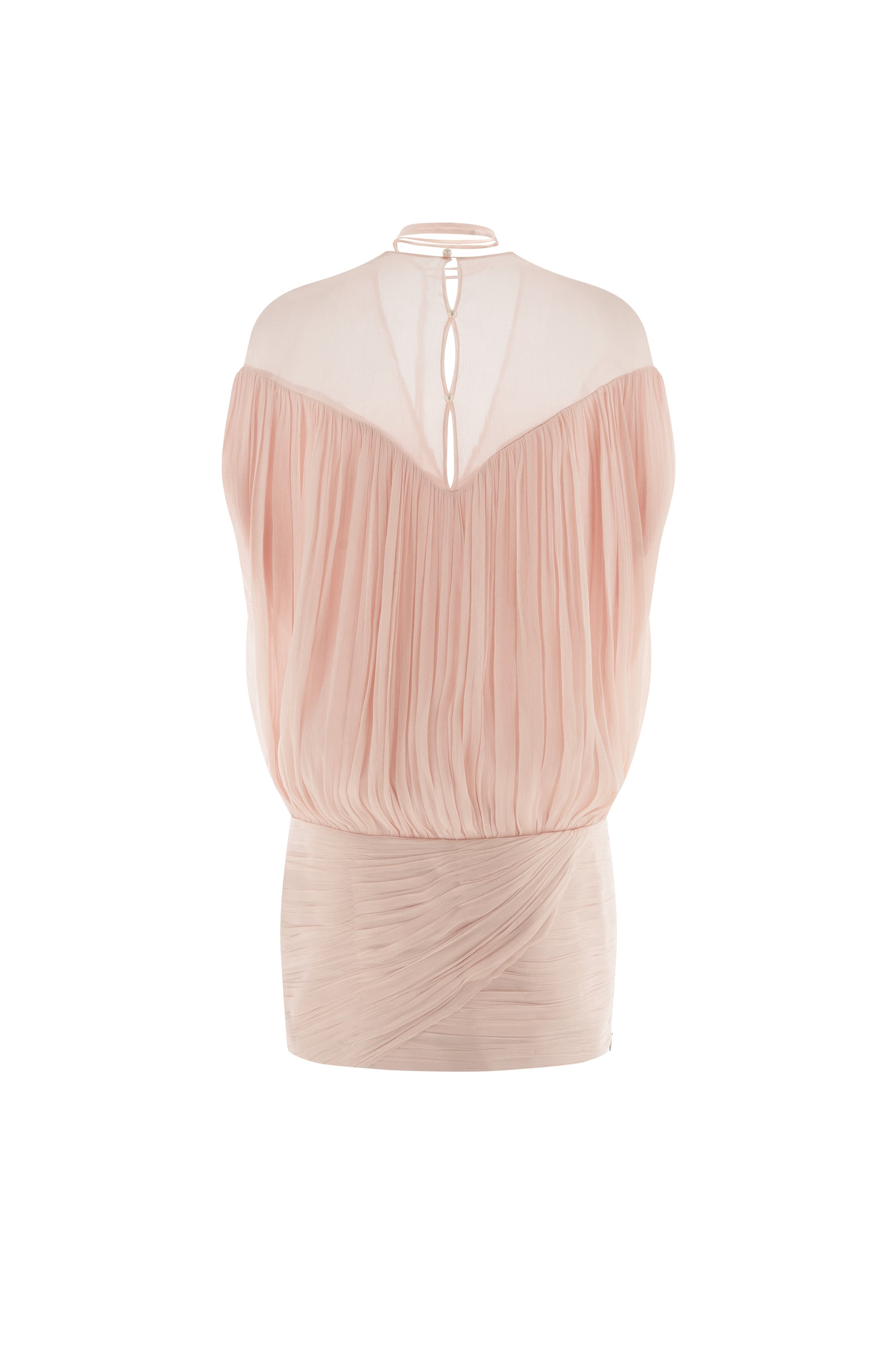Layla Blouson Pleated Organza Mini Dress