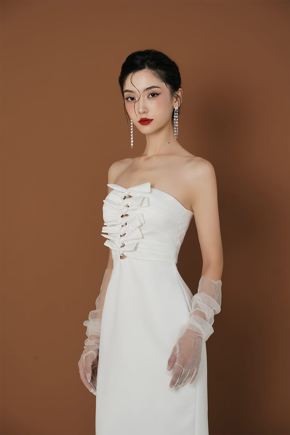 Women's Bowny A-Line Straight Across Neck Taffeta Midi Dress S/M/L/Customize White/Red Mean Blvd White / Customize Women's Bowny A-Line Straight Across Neck Taffeta Midi Dress S/M/L/Customize White/Red Mean Blvd White / Customize