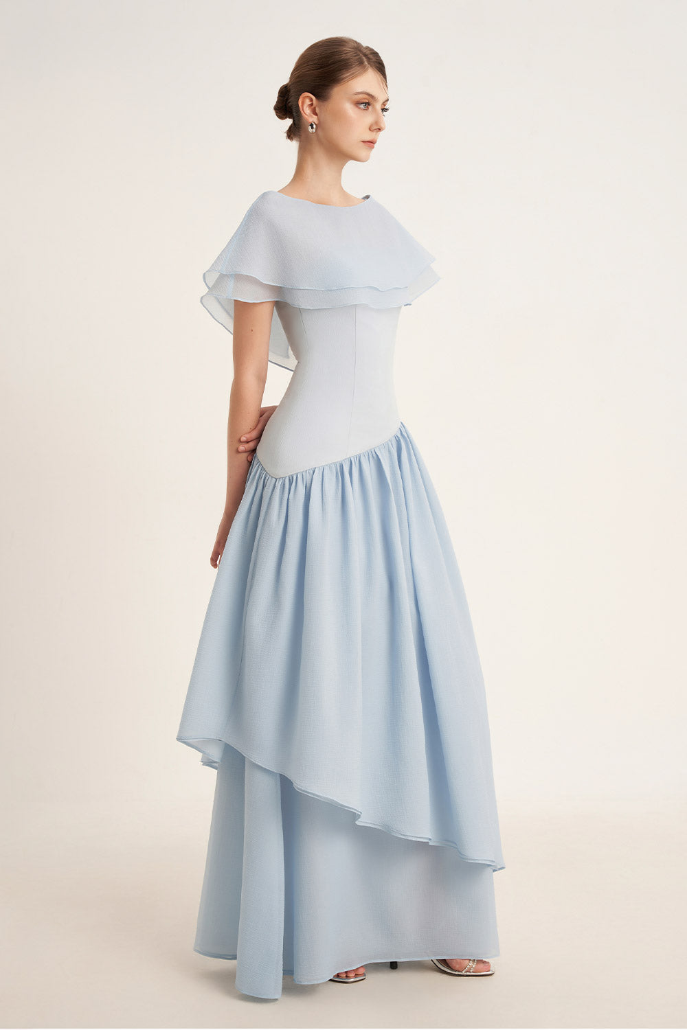 Noemie Cropped Layered Silk Organza Cape