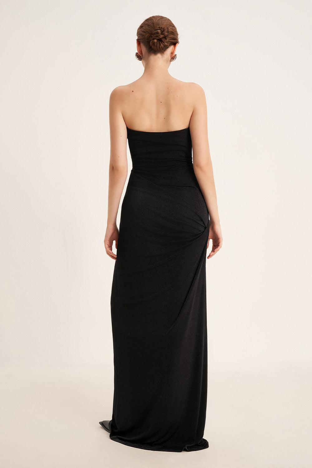 Pansy Sheath Straight Across Neck Elastic Cotton Floor Length Dress