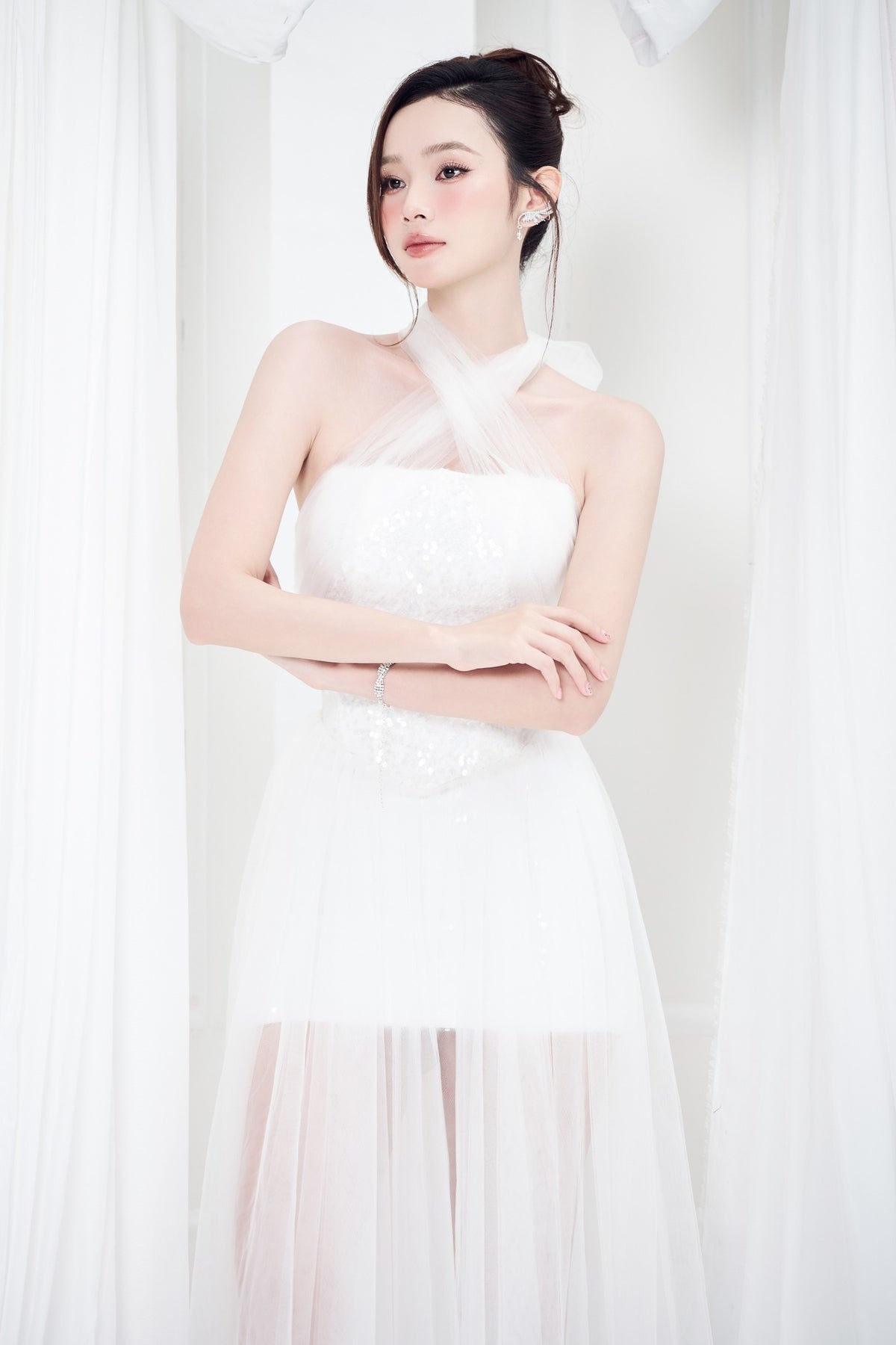 Luminous Halter Maxi Dress