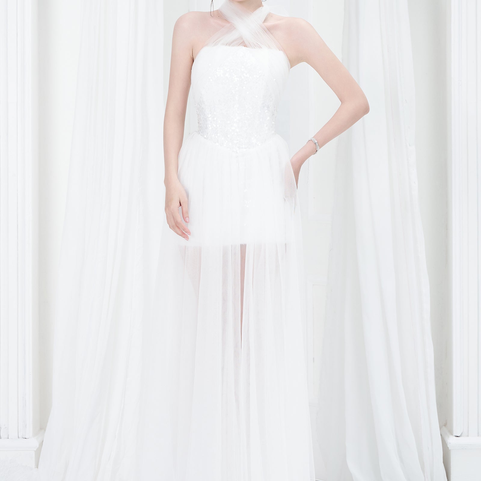 Luminous Halter Maxi Dress