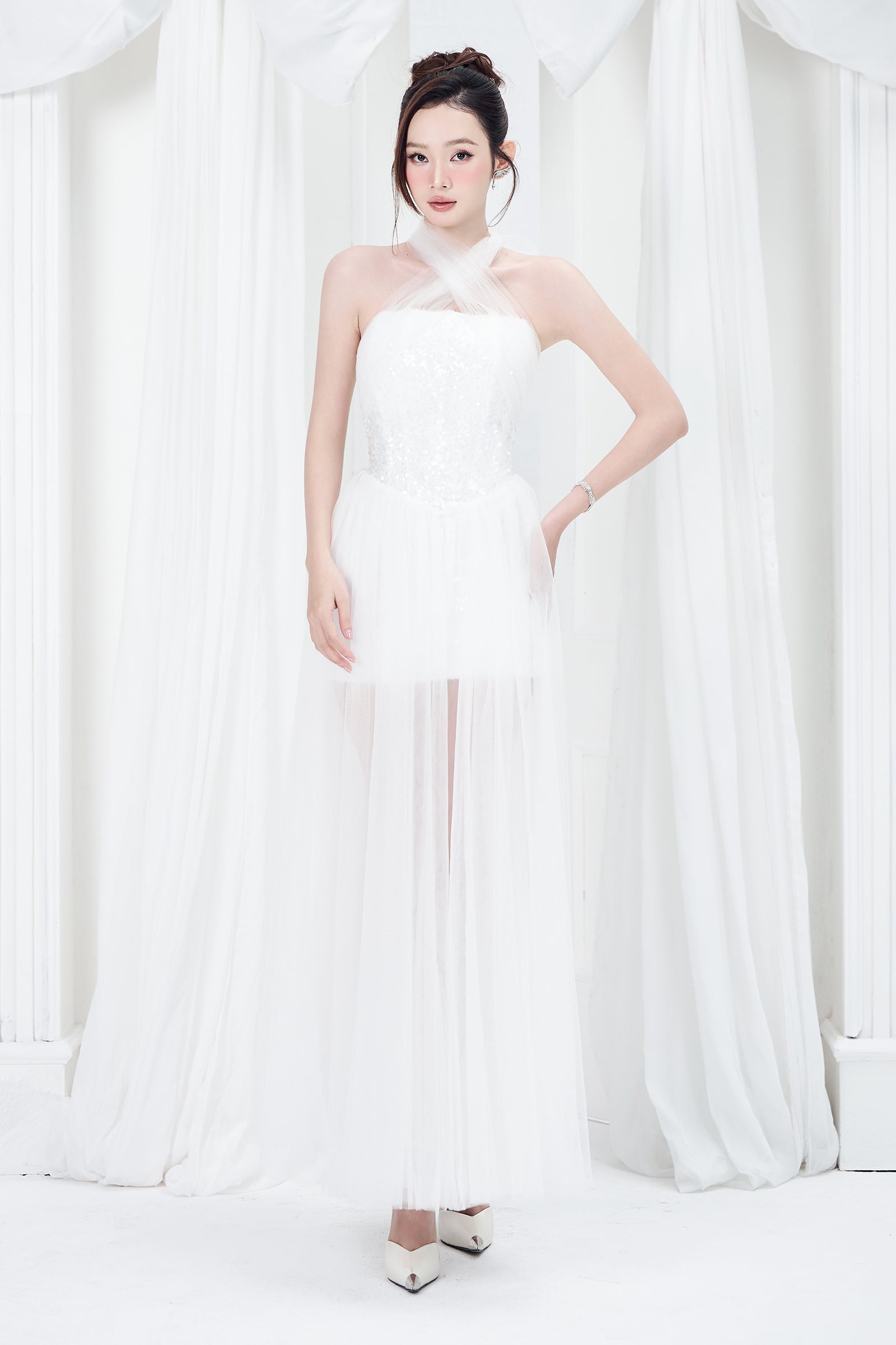 Luminous Halter Maxi Dress