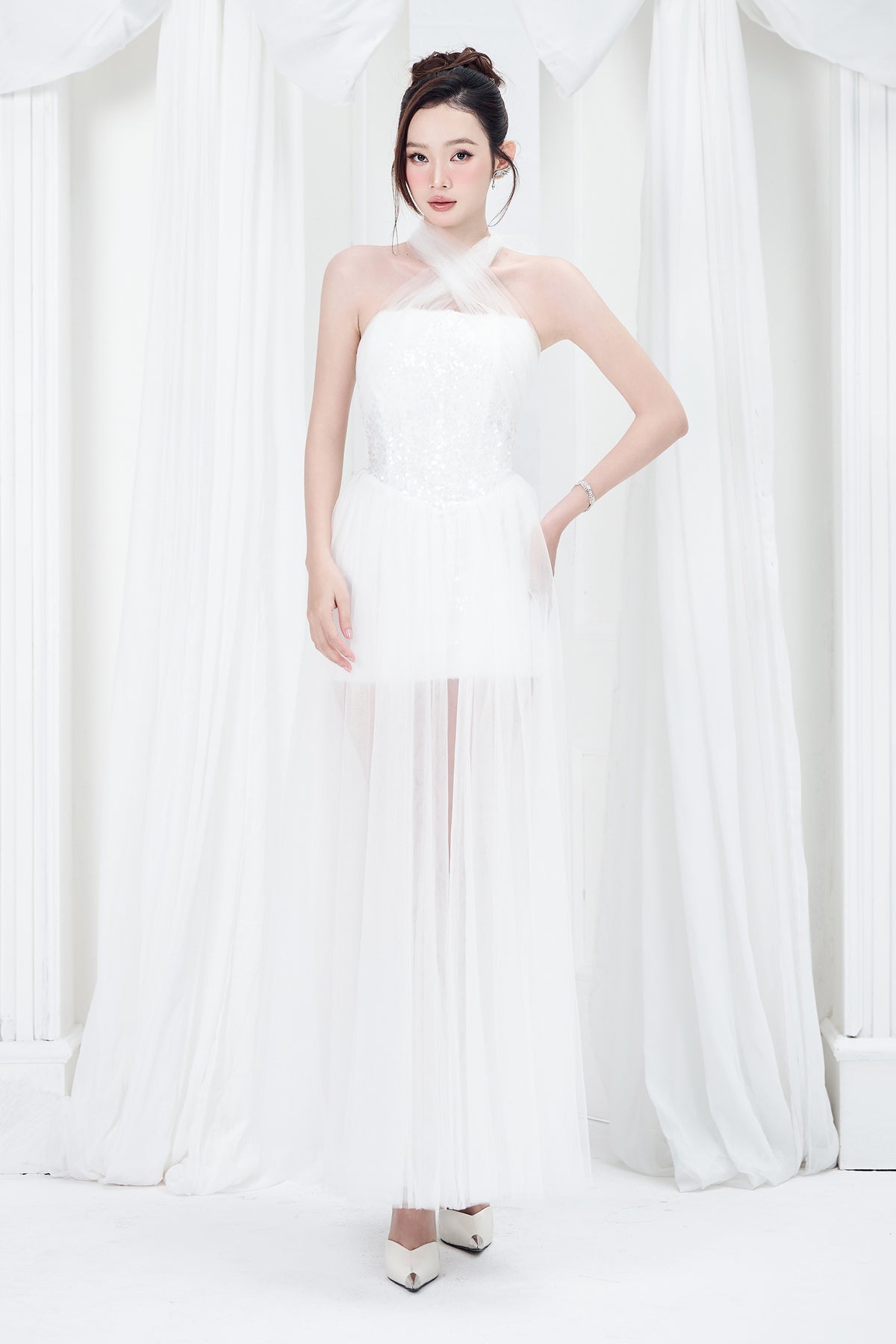 Luminous Halter Maxi Dress