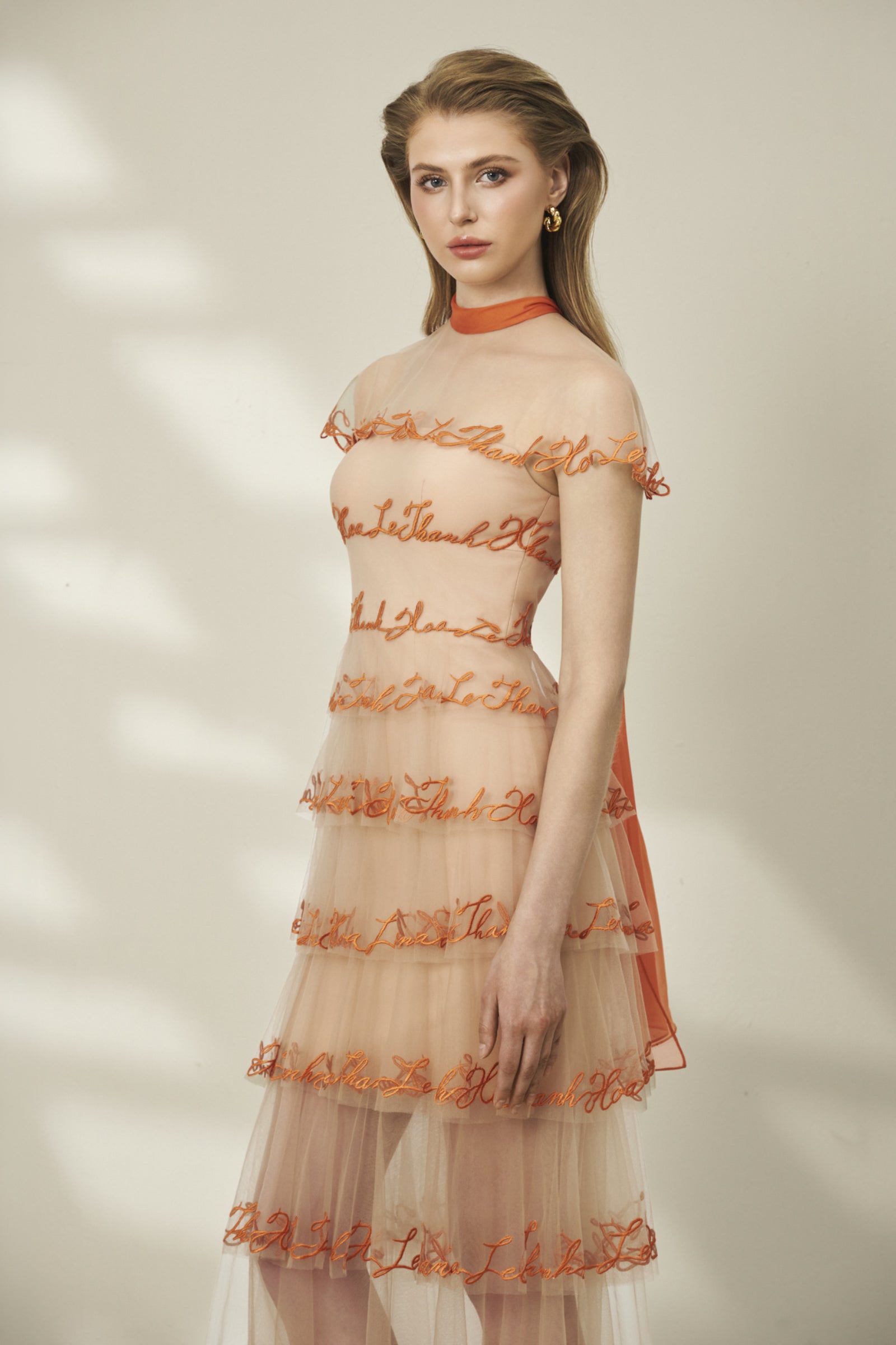 Luxe Embroidery Midi Dress